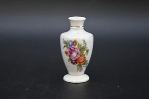 Small Vintage Porcelain Urn Shaped Glass Vase W/ Delicate Painted Flowers Japan - Picture 1 of 7