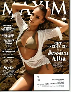 Maxim September 2014 Jessica Alba Goldfinger Pierce Brosnan Sarai Givaty - Picture 1 of 4