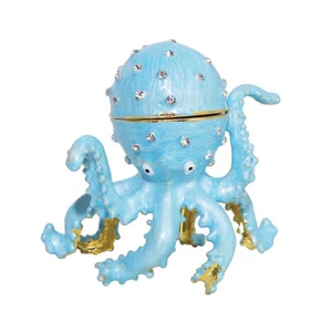 Caja de baratija de pulpo con diamantes de imitación brillantes coleccionable estuche de regalo - Imagen 1 de 5