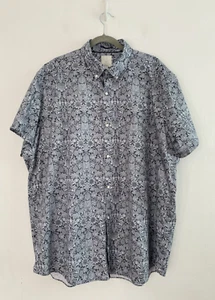 William Morris x Next Shirt Mens Slim Fit Floral Blue Short Sleeve Size 4XL - Picture 1 of 7