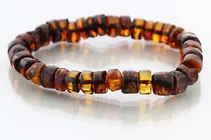 Original BALTIC BERNSTEIN Knopf grünlich Perlen Stretch UNISEX Armband 16,8 g 221117-4 - Bild 1 von 7