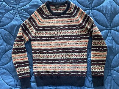 J.Crew, Lambswool Fair-Isle (Christmas) Crewneck Sweater (Men’s Small) - Image 1 of 4