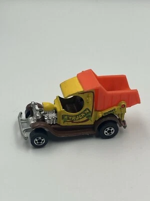 Camión de volteo Hot Wheels 1977 vintage amarillo "A" Truckin' Hot Rod Hong Kong Foto 1 de 4