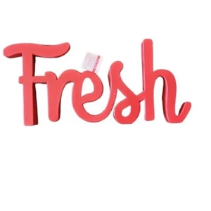Red "Fresh" Metal Tabletop Hang Sign 17.5" Ashland Brand New - Picture 1 of 10