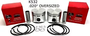 2 NEW .020" OVERSIZE PISTONS FITS KOHLER K532 20 HP CAST IRON ENGINE 48-074-04-S - Picture 1 of 1