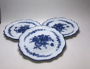 Antique Cracker Barrel Blue and White Coupe Plate 7 ½" Set Of 3 Pcs - Picture 1 of 9