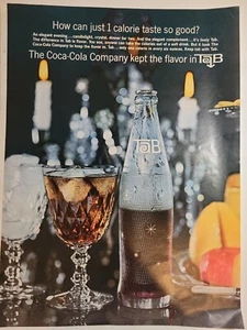 1964 Coca Cola TAB soda bottle and glass vintage ad - Picture 1 of 1