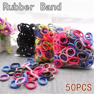 50 pezzi/set fascia elastica nera colorata fascia per capelli copricapo elastici coda di cavallo Holde^ - Foto 1 di 12