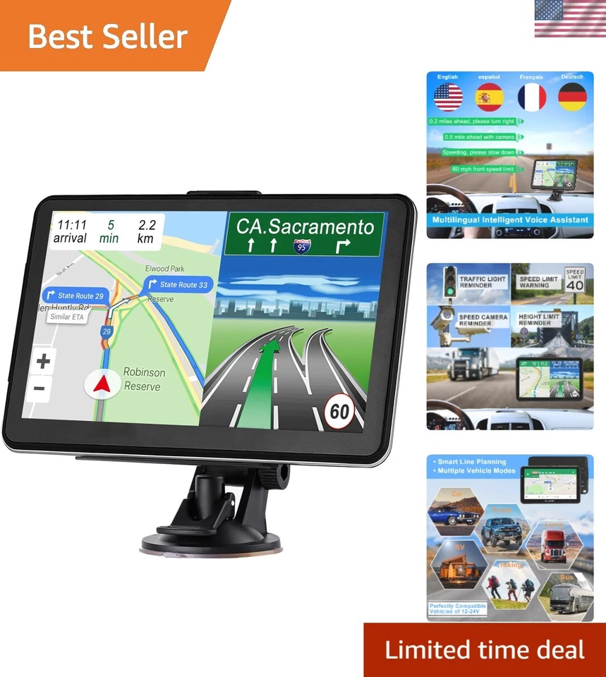 2024 GPS Navigation with 7-Inch Touchscreen & Lifetime Map Updates for Trucks - Image 1 of 4