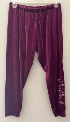 Juicy Couture Women's L Pants   Velour Sleepwear   Purple Cuffed Jogger   Logo - Image 1 of 4