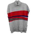 DUFFY Cashmere Sleeveless Sweater Women size Medium Gray Colorful Striped NEW