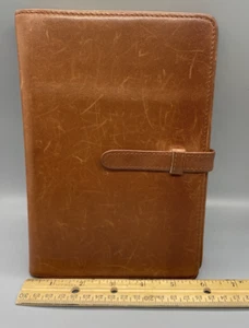 Almohadilla tipo folio vintage clásica de cuero genuino marrón para dirección telefónica envejecida - Imagen 1 de 6