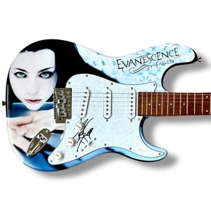 Amy Lee Signed Guitar Custom Graphics JSA COA Evanescence Fallen Wake Me Up - Picture 1 of 3
