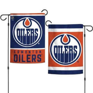 EDMONTON OILERS 12"X18" 2 CARAS JARDÍN BANDERA NUEVO WINCRAFT 👀🏒 - Imagen 1 de 1