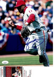 Philadelphia Phillies Jimmy Rollins autographed 8x10 fielding  photo JSA Cert - Picture 1 of 1