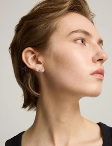 6 Pairs Stud Earring Set, Clear Cubic Zirconia 316L Stainless Steel 3-8mm Silver - Picture 1 of 5