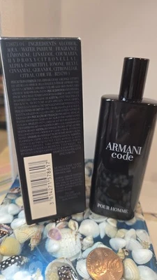 GIORGIO ARMANI CODE 香水喷雾 0.5 盎司 15 毫升淡香水全新带盒  — 第 1/4 张图片