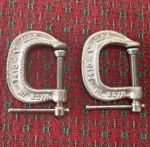 Morsetto regolabile vintage Co. 2 pezzi morsetti a C 1" USA 🇺🇸 ottimo - Foto 1 di 9