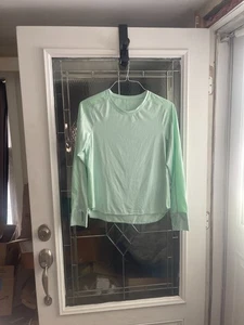 Avia Top Femme S Vert Manches Longues Détail Maille Trous de Pouce Performance Active - Photo 1/6