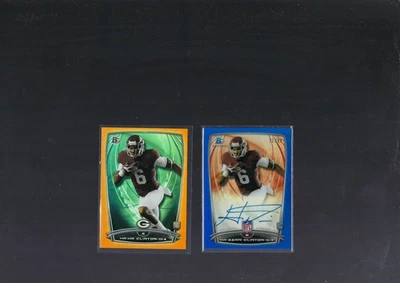 2014 BOWMAN CHROME RC AUTO BLUE /99 HA'SEAN CLINTON-DIX +BOWMAN ORANGE RC /299 - Image 1 of 2