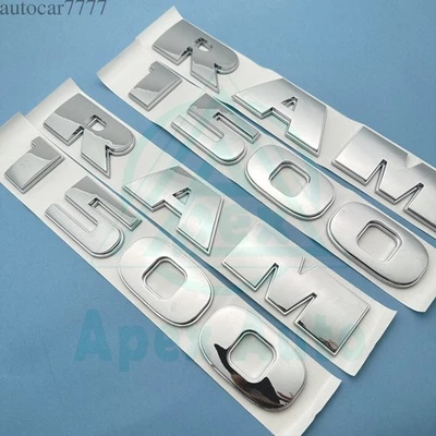 Juego de 2 piezas de letras con emblemas laterales de puerta para 2013-2018 RAM 1500 insignia calcomanías adhesivas 3D Foto 1 de 4