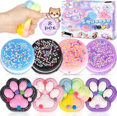 4Stück Biscuit Katzenpfoten Squishy Set Kawaii Mochi Squishy für Stressabbau - Bild 1 von 4