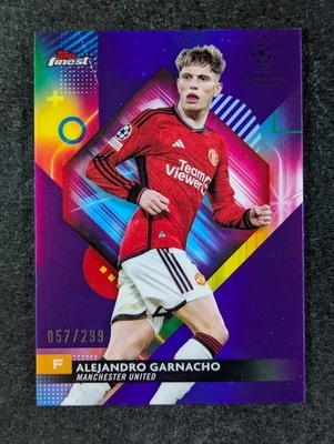 2023-24 Topps Finest UEFA ALEJANDRO GARNACHO 57/299 Purple Refractor SP #78 - Image 1 of 3