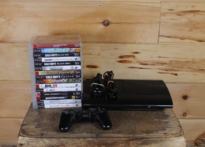 Sony Playstation 3 Slim Console Lot W/ Controller and 15 Great Games CECH-4001B - Picture 1 of 11