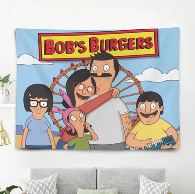 Tapiz colgante de pared Bobs Burgers dormitorio dormitorio decoración perfecto regalo de cumpleaños Foto 1 de 4