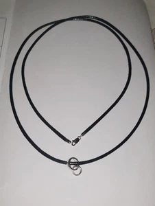 Thomas Sabo Black Ribbon Necklace with Sterling Silver Carrier 80cm - Imagen 1 de 6