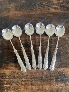 JUEGO DE SEIS CUCHARAS PARA SERVIR PATRÓN DE REINAS CON MANGO PLATEADO Sheffield 1932 - Imagen 1 de 1