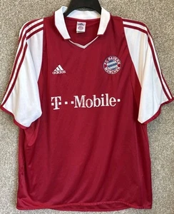 Vintage 2003 Adidas Mens FC Bayern Munchen T-Mobile Soccer Jersey Red Size XL - Picture 1 of 16
