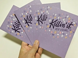 4 Cards Hallmark Heartline Encouragement KILLIN' IT Per Usual Blank Inside - Foto 1 di 5