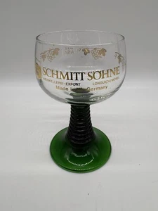 Vintage W Germany Schmitt Söhne grün Cordial Weinglas Kelch gerippter Stiel - Bild 1 von 5
