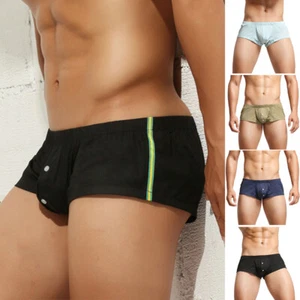 Men's Sleep Shorts Sleepwear Cotton Boxers Short Pants Pyjamas Nightwear - Picture 1 of 17