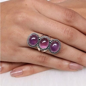 Amethyst multi Gemstone Ring, 925 Sterling Silver Handmade Ring, Gift For Her - Picture 1 of 9