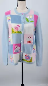 NWT All Points Button-Up Pastel Colors Easter Design Cardigan Ramie Cotton Small - Picture 1 of 24