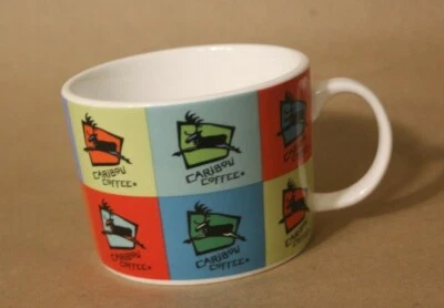 Caribou Coffee Multi-color Squares Logo 13oz Ceramic Tea Coffee Cup Mug - Image 1 of 4