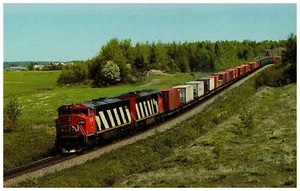 Par de postales Candian National Dash8-40C #2416, 2421 Train St. Antonin Quebec - Imagen 1 de 2