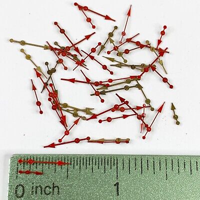 50 Red Watch Hands Arrow Steampunk Repair Altered Art Watchmakers Lot Second ? • 11.27€