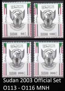 SUDAN 2003 Stamp Set SC O113 O116 OFFICIAL MNH Complete SET - Picture 1 of 1