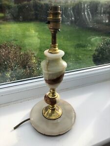 vintage onyx marble italian table lamp !
