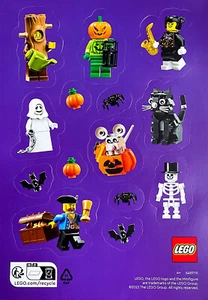 LEGO • ADESIVI Lego Halloween Stickers Ghost Pumpkin Minifigure Faces PROMO RARE - Foto 1 di 1