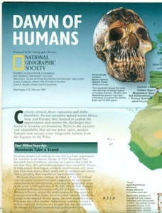 VINTAGE - NATIONAL GEOGRAPHIC MAP - DAWN OF HUMANS - 1997 - Picture 1 of 1