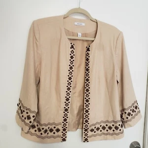 Womens Dress Barn Dress Jacket, Tan And Brown, Size L - Picture 1 of 3