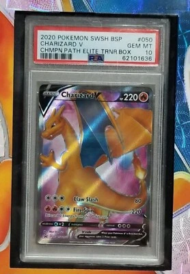 PSA 10 Charizard V Full Art Promo Champions Path SWSH50 Elite with steel frame - Image 1 of 3