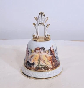 Querubines campana porcelana vintage Capodimonte Italia 610 - Imagen 1 de 4