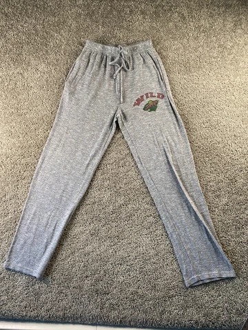 Minnesota Wild Pants Adult Small Gray Red Pajamas Lounge Pants NHL Hockey Mens Cover