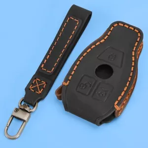 Llavero remoto de cuero funda anillo cadena apto para Mercedes Benz Clase C E G S - Imagen 1 de 6