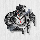 Uhr Harley Davidson Motorraduhr Vinyluhr schwarz Wanduhr